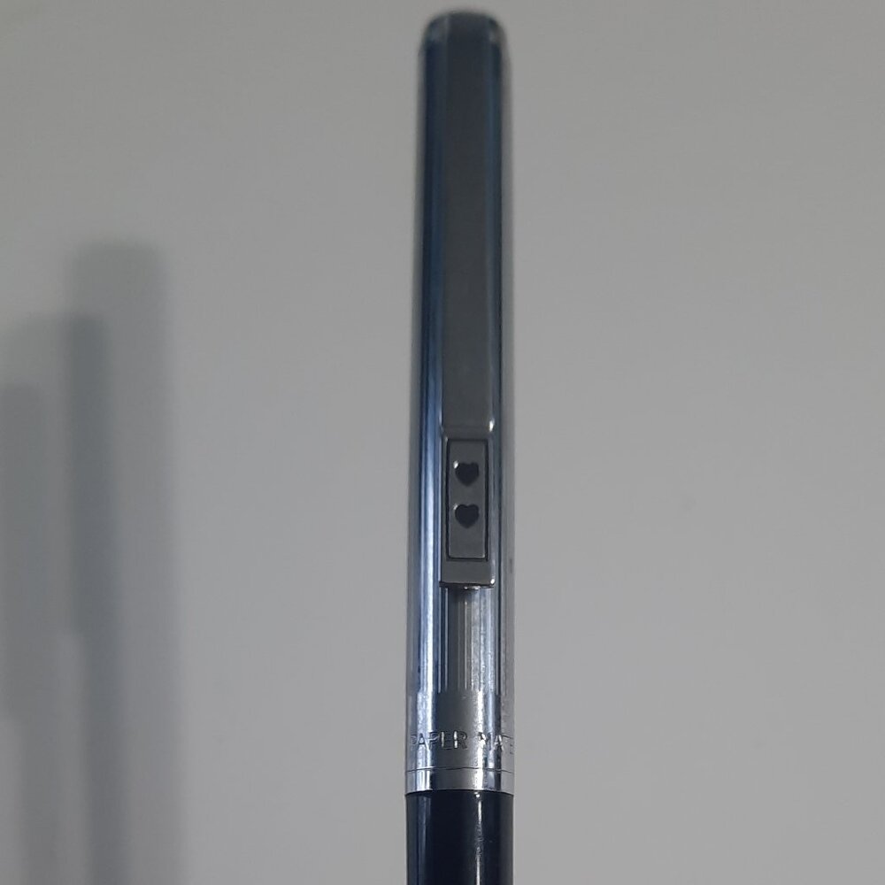Vintage Paper Mate Profile Slim Mechanical Pencil Black Chrome Double Heart USA